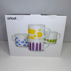 Cricut Stackable Ceramic Mug Blank White 10oz 4 Count for Mug Press New Sealed
